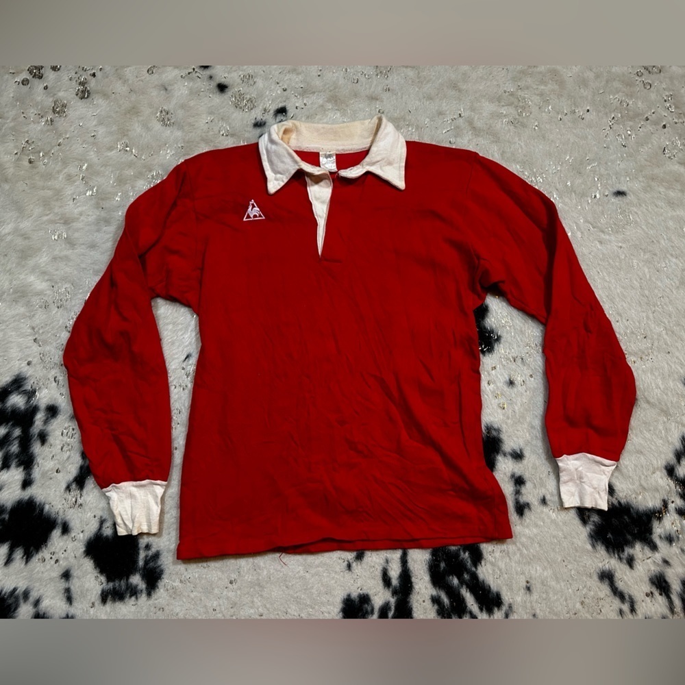 Le Coq 70s Vintage Men’s Spain Style Red And White Soccer Pullover Size Small